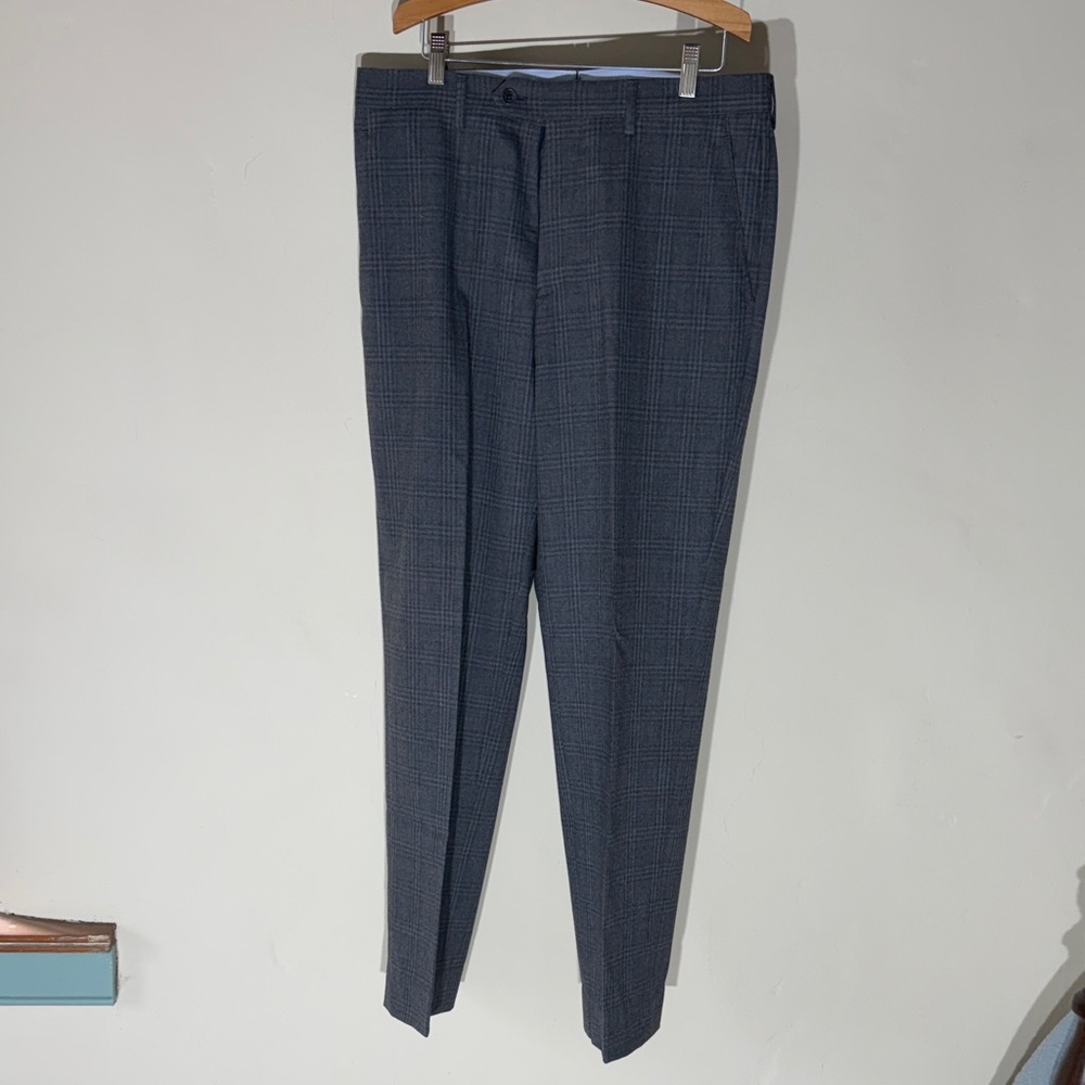 Men's Carnoustie Charcoal Plaid Dress Pants 32